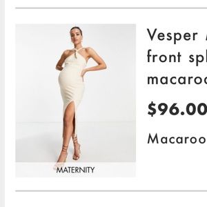 Maternity Vesper cross neckline front silt midi dress